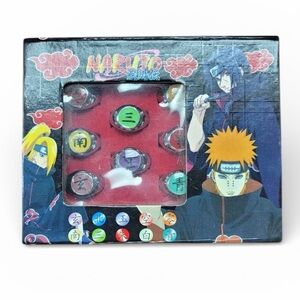 NARUTO MANGA Akatsuki Ring Set Collector Pieces In Box X 10